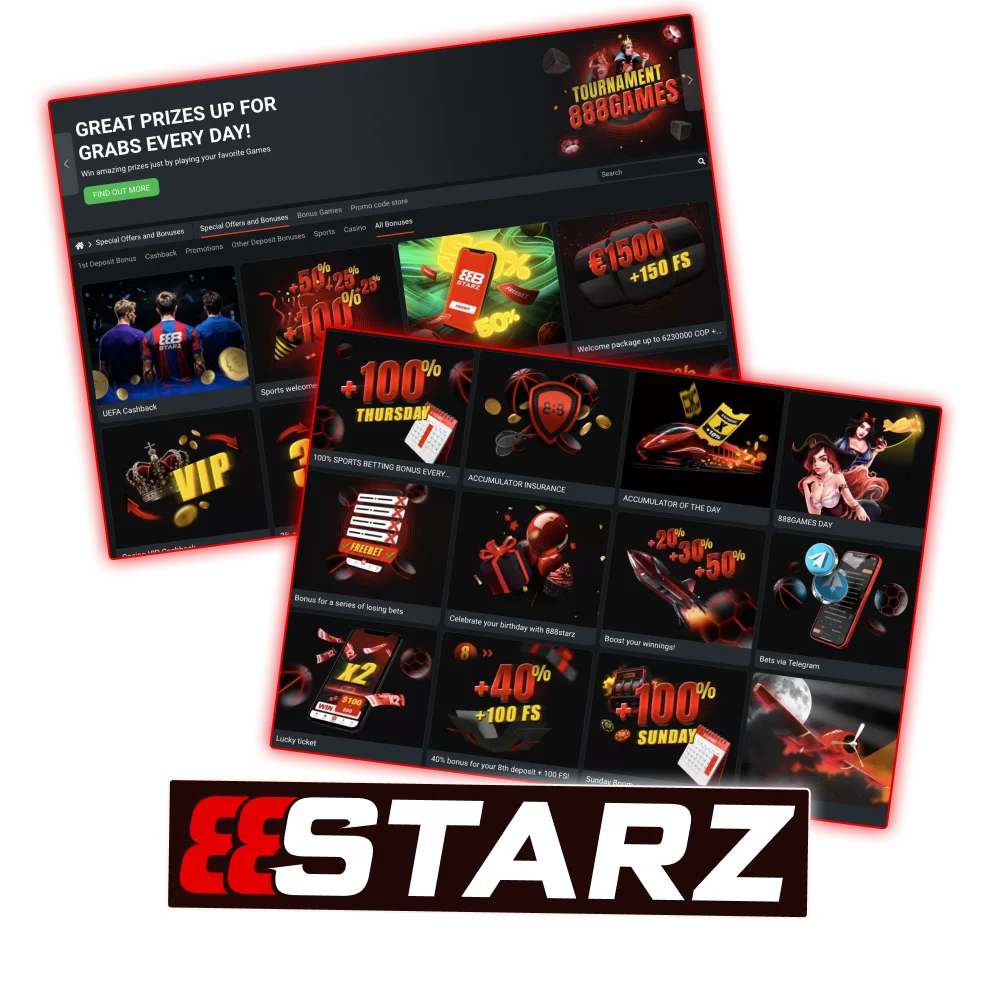 You'll be pleasantly surprised by the bonuses and promotions 888Starz offers.