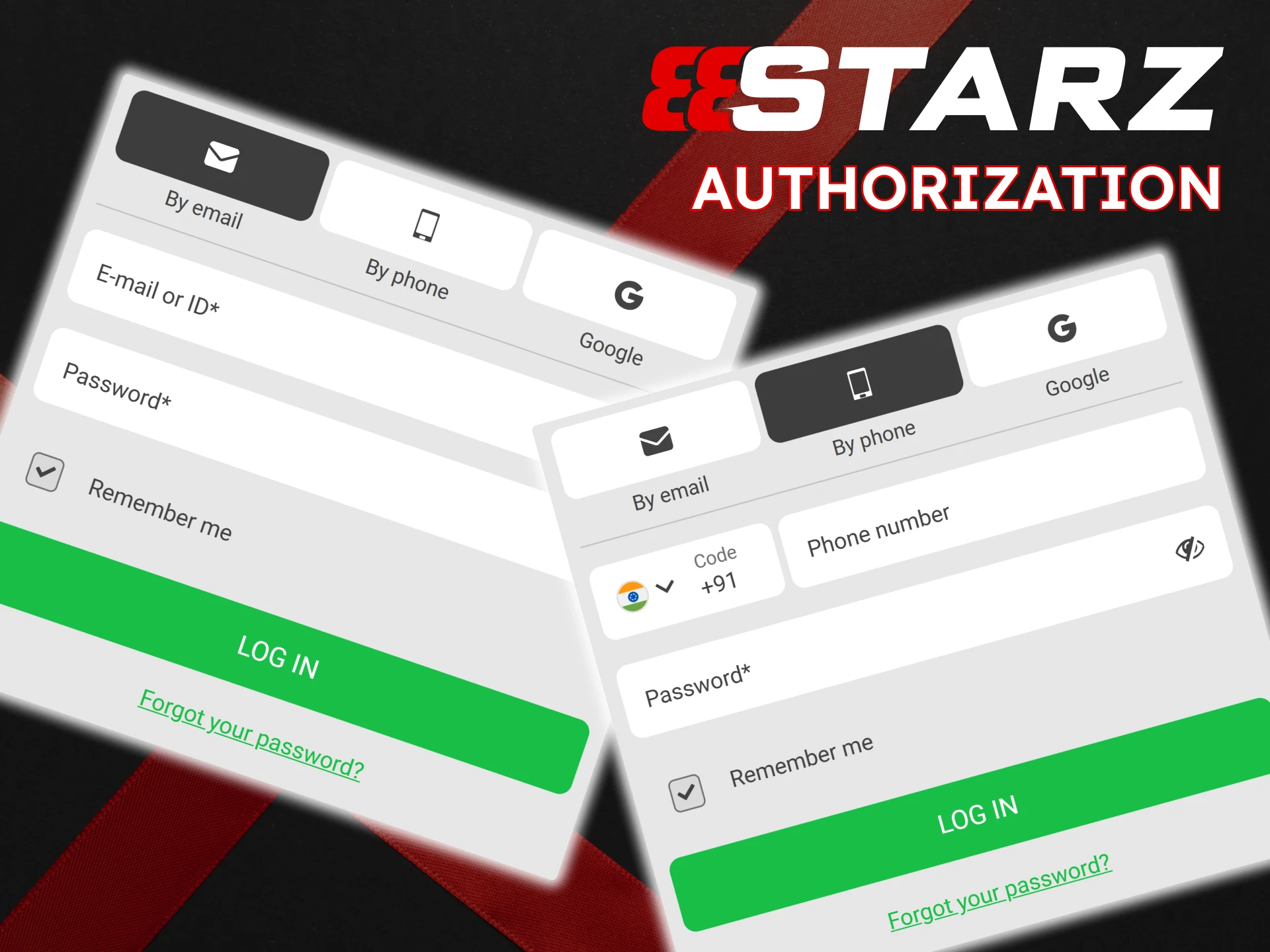 Log in to your 888Starz account using your email or phone number.