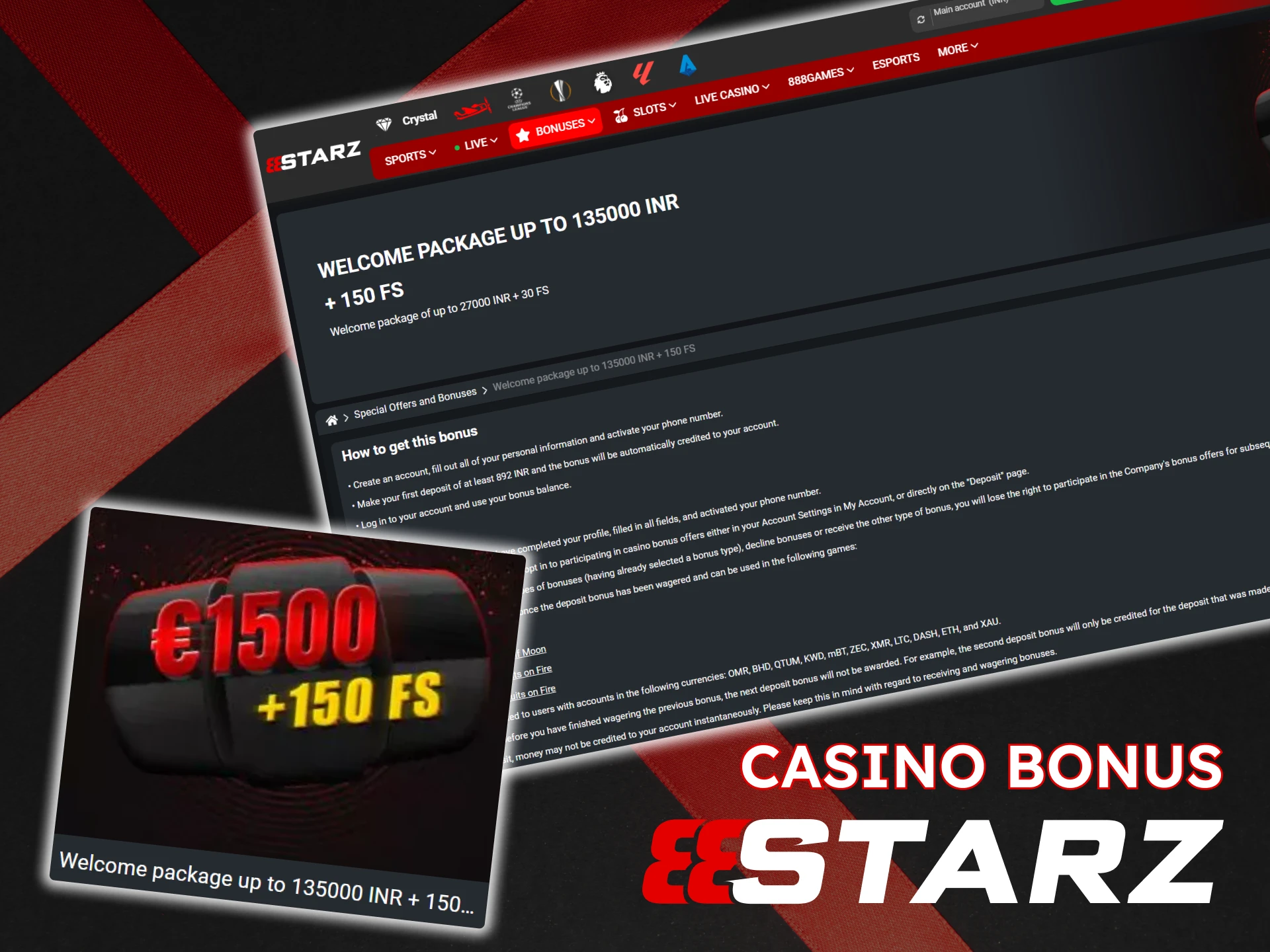 Register and get your 888Starz casino welcome bonus.