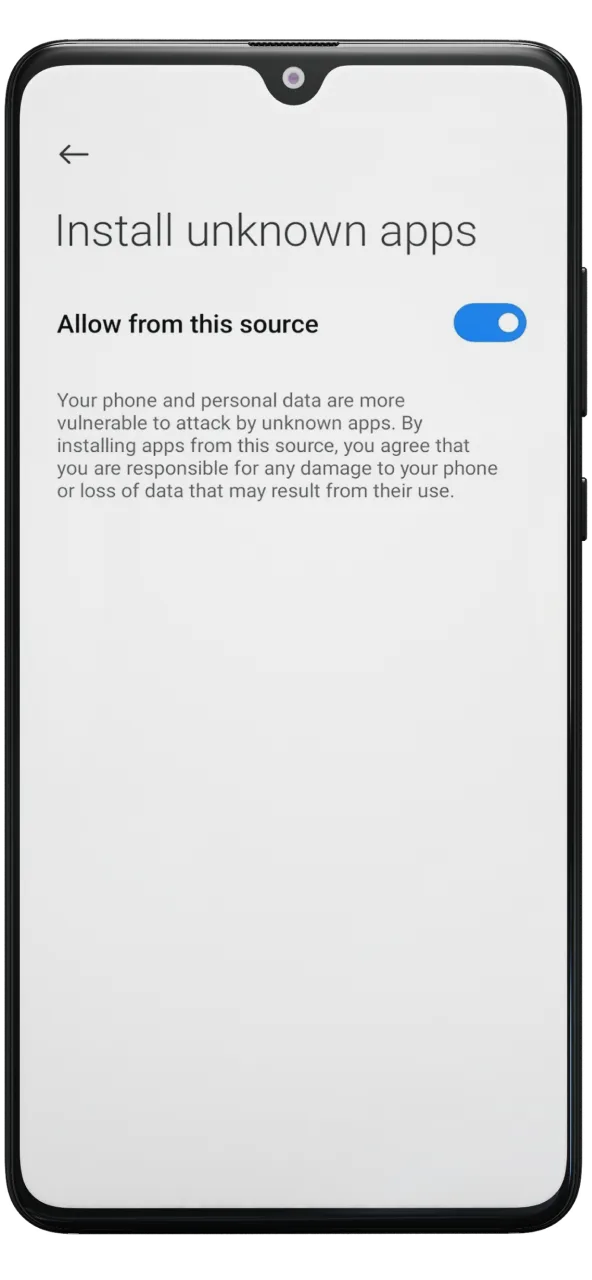 Allow the installation of 888Starz app on your Android.